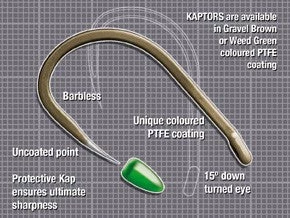 CARP Korda Kaptor Wide Gape Hooks ( Green ) 2 CARP Korda Kaptor Wide Gape Hooks ( Green )